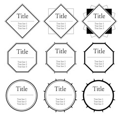 Modern title box. Modern abstract banner design in square, circle and hexagon form. 심플하고 감각적인 흑백 텍스트상자