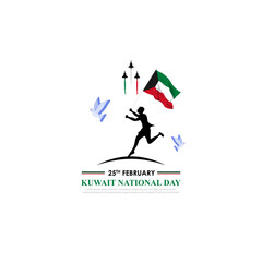 Vector illustration of Kuwait National Day social media feed template