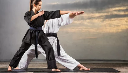 Zelfklevend Fotobehang karate martial arts © Duy