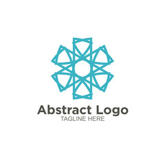 Abstract shape round logo design circle modern minimal style vector illustration