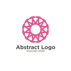 Abstract shape round logo design circle modern minimal style vector illustration