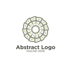 Abstract shape round logo design circle modern minimal style vector illustration