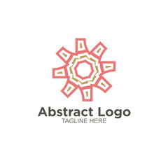 Abstract shape round logo design circle modern minimal style vector illustration