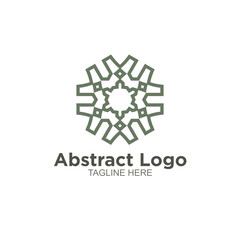 Abstract shape round logo design circle modern minimal style vector illustration