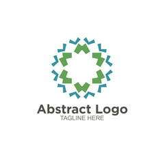 Abstract shape round logo design circle modern minimal style vector illustration