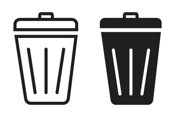 bin icon. trash can symbol vector illustration on transparent background.
