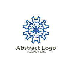 Abstract shape round logo design circle modern minimal style vector illustration