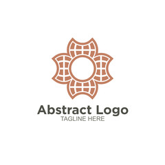 Abstract shape round logo design circle modern minimal style vector illustration