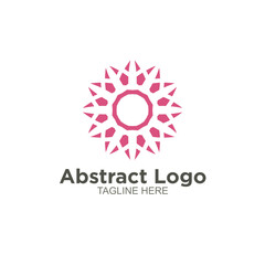 Abstract shape round logo design circle modern minimal style vector illustration