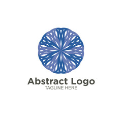 Abstract shape round logo design circle modern minimal style vector illustration