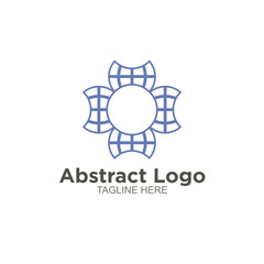 Abstract shape round logo design circle modern minimal style vector illustration