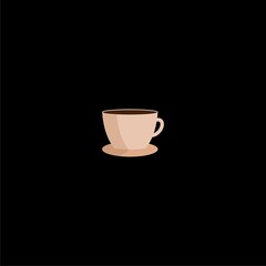 Cup of coffee logo icon isolated on dark background