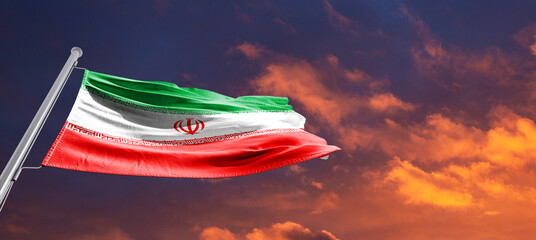 The national flag of the Islamic Republic of Iran. country in West Asia.