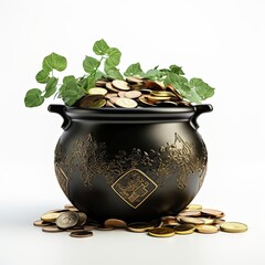 Filling a Cauldron with Gold and Silver Coins