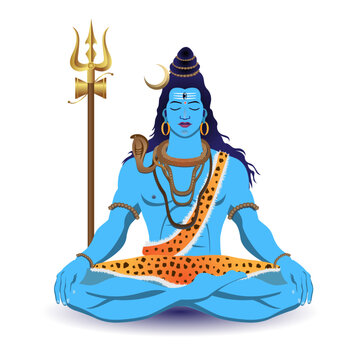 lord shiva sitting meditation vector illustration