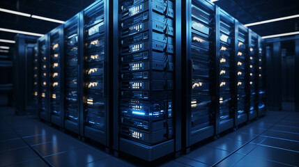 data server of tech company, modern digital technology business