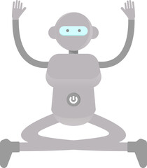 Humanoid Robot Character Sitting Illustration
