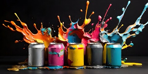 candles and confetti A group of paint cans sitting on top of a wooden table. Suitable for home improvement projects and DIY enthusiasts.
