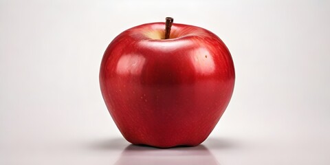 red apple on white background a single, ripe apple, perfectly isolated on a clean white surface.
