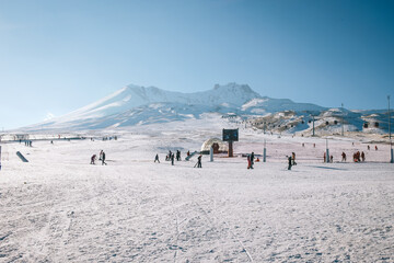 People skiing at the ski resort