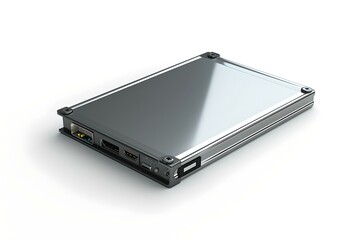 Modern solid state drive isolated on white background. essential component for fast computing. reflects innovation and technology. AI