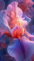A Iris Bouquet wisteria flower, crafting a 3D masterpiece of natural artistry.