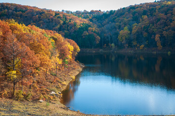 Tionesta Lake in the rugged hills of northwestern Pennsylvania