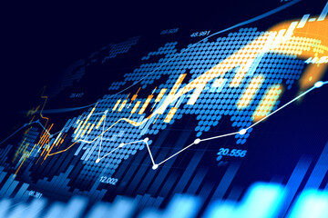 Stock market or forex trading graph in futuristic concept