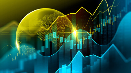 Stock market or forex trading graph in futuristic concept