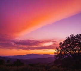 Fototapeta na wymiar Sunset gradient merging purple, pink, and orange hues