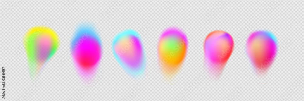 Poster blur gradient circle abstract shape with gradation of fluid color on transparent background. vector 