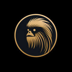 Gibbon Minimal Line Art Logo on a Black Background