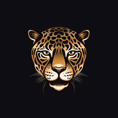 Jaguar Minimal Line Art Logo on a Black Background