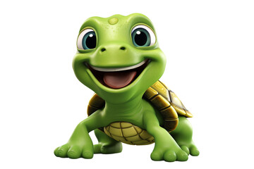 Fototapeta premium Turtle cartoon style png transparent background 