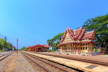 Fototapeta na wymiar Royal Pavilion Hua Hin Railway Station Prachuap Khiri Khan Thailand 1