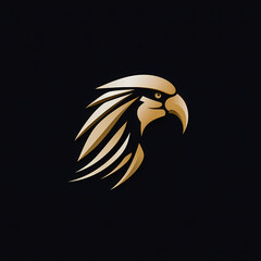 Parrot Minimal Line Art Logo on a Black Background