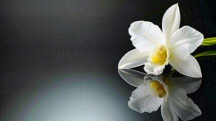 White Orchids and Blossoms: Natures Beauty with Water Droplets, Perfect for Floral and Botanical Themes