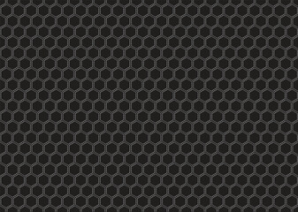 Black hexagonal grid abstract background and pattern dotted line hexagonal shape. Black and white or monochrome pattern 