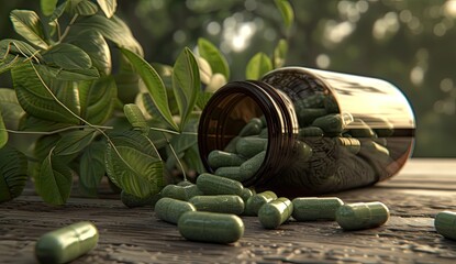 Herbal capsules offer a natural approach to wellness and health.