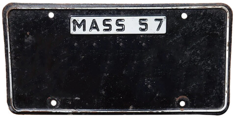 Vintage black sign antique old plate mass 57