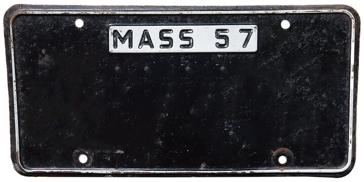 Vintage black sign antique old plate mass 57