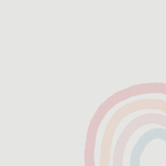 pastel background There is a hand drawn rainbow and sun.