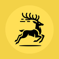 Running Deer Vector Logo Illustration, Deer Line Art Logo Icon, Deer Creative Logo Icon, Deer Minimalist Logo Icon
