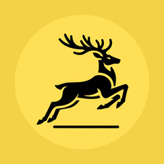 Running Deer Vector Logo Illustration, Deer Line Art Logo Icon, Deer Creative Logo Icon, Deer Minimalist Logo Icon