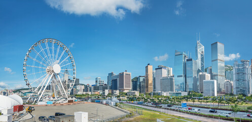 Skyline of downtown district of Hong Kong city