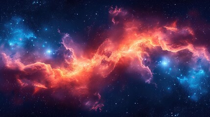 Fototapeta na wymiar Cosmic Elements in Abstract Nebula Space