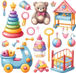 Obraz premium Baby playing toy set