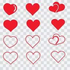 Valentine's heart vector set. Happy valentine day. seamless pattern with hearts. Vector template for Valentine's day poster, banner template. Vector illustration