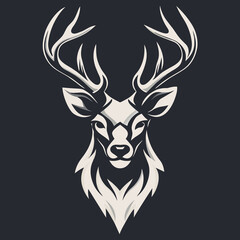 Naklejka premium black and white Logo illustration of a deer