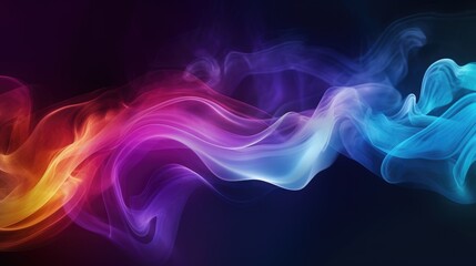 Obraz premium Abstract colored smoke waves creating textured splashes against a black backdrop, Ai Generated